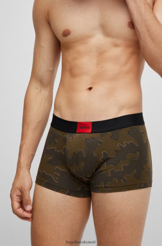 4TFNJN2326 الكاكي Hugo Boss سروال داخلي من القطن المطاطي بنمط كاكي هوغو الموسمي