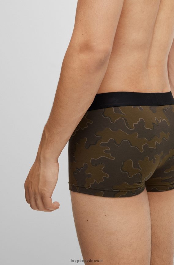 4TFNJN2326 الكاكي Hugo Boss سروال داخلي من القطن المطاطي بنمط كاكي هوغو الموسمي
