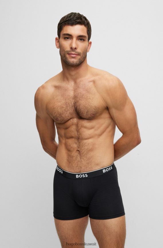 4TFNJN2349 رمادي Hugo Boss Hugo مجموعة من ثلاثة سراويل داخلية من القطن المطاطي مع شعارات باللون الرمادي