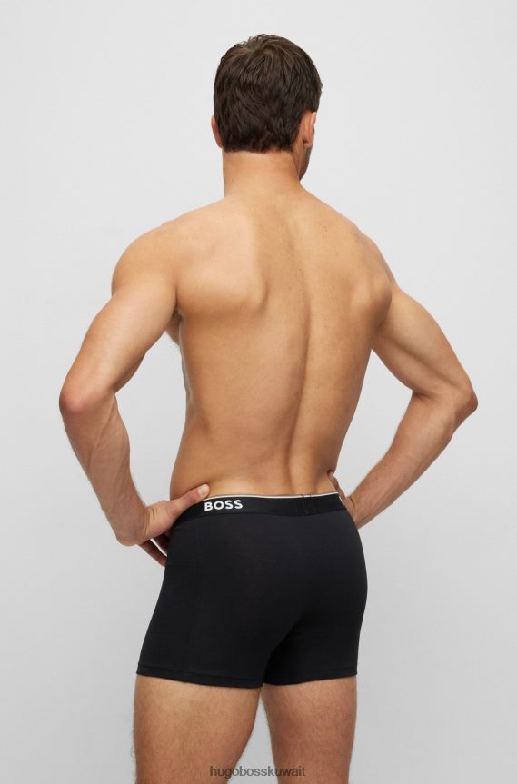 4TFNJN2349 رمادي Hugo Boss Hugo مجموعة من ثلاثة سراويل داخلية من القطن المطاطي مع شعارات باللون الرمادي