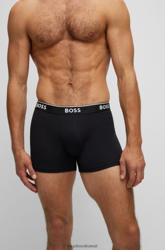 4TFNJN2349 رمادي Hugo Boss Hugo مجموعة من ثلاثة سراويل داخلية من القطن المطاطي مع شعارات باللون الرمادي