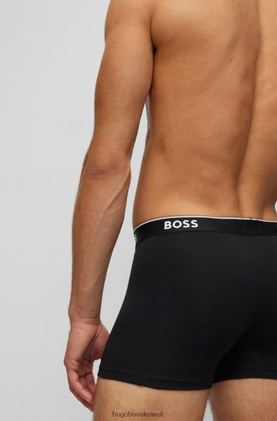 4TFNJN2349 رمادي Hugo Boss Hugo مجموعة من ثلاثة سراويل داخلية من القطن المطاطي مع شعارات باللون الرمادي