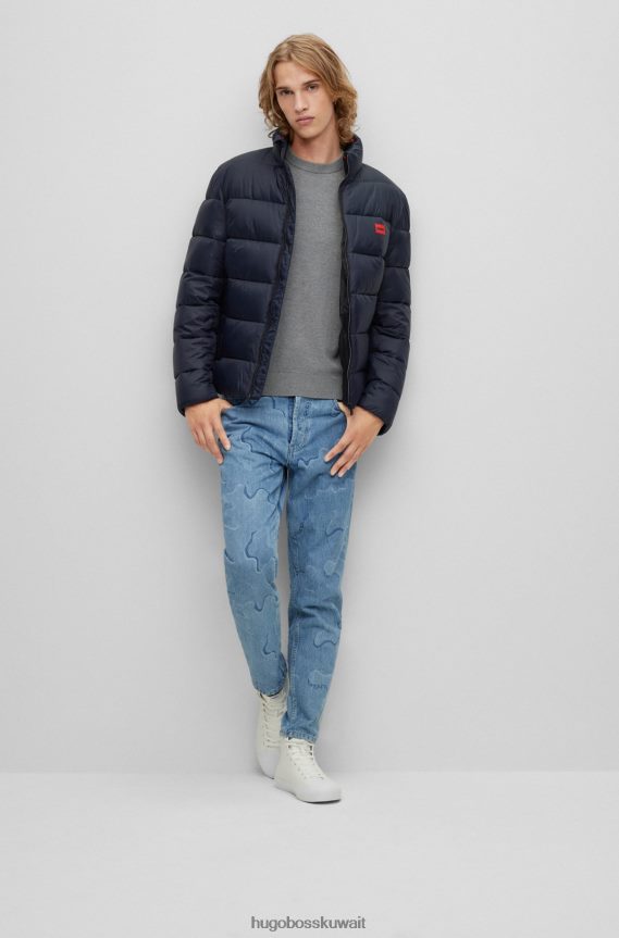 4TFNJN2352 رمادي Hugo Boss سترة رمادية عادية في مزيج القطن هوغو