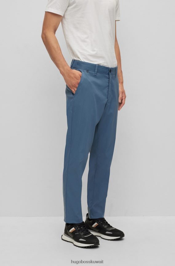 4TFNJN2357 أزرق Hugo Boss بنطال بقصّة مدببة وأرجل مقصوصة من قماش هوغو الأزرق عالي الأداء