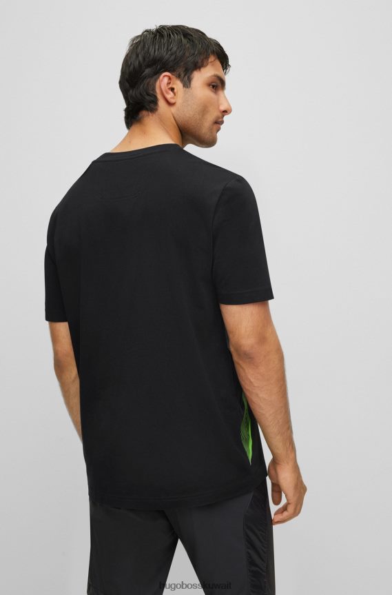 4TFNJN2360 رمادي Hugo Boss حزمة من قطعتين من تي شيرت هوغو باللون الرمادي من الجيرسي القطني مع عمل فني ديناميكي