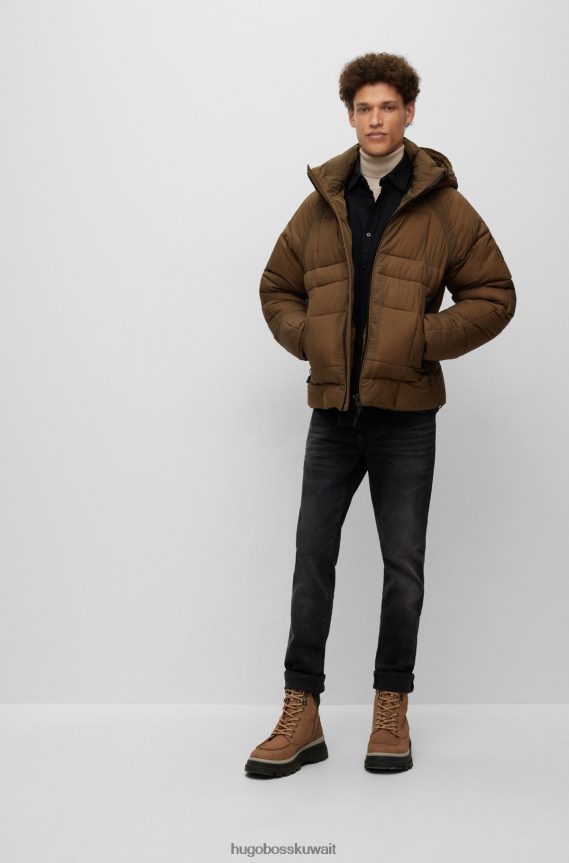 4TFNJN2366 أسود Hugo Boss قميص هوغو أسود بقصة عادية مصنوع من الفانيلا من القطن العضوي