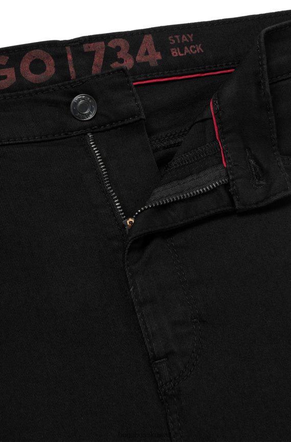 4TFNJN2373 أسود Hugo Boss بنطلون جينز Hugo أسود فائق النحافة من قماش الدنيم المطاطي المريح