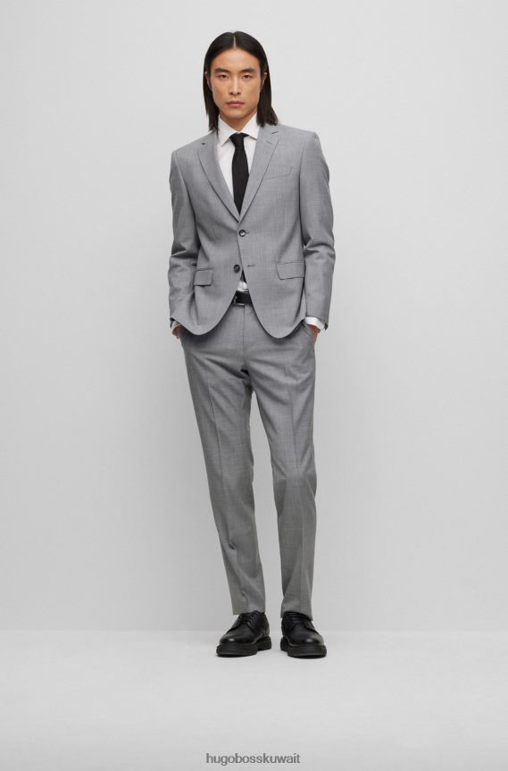 4TFNJN2374 أبيض Hugo Boss قميص Hugo بقصة ضيقة مصنوع من قطن التويل الأبيض سهل الكي