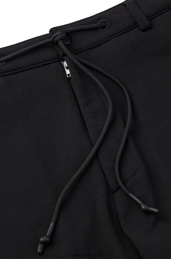 4TFNJN2395 أسود Hugo Boss x قطعة سفلية رياضية من القطن العضوي مع علامة تجارية تعاونية