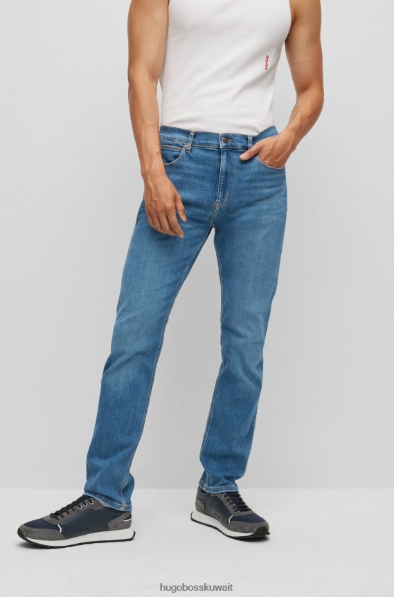 4TFNJN2397 أزرق فاتح Hugo Boss بنطال جينز ضيق باللون الأزرق من قماش الدنيم فائق التمدد هوغو باللون الأزرق الفاتح