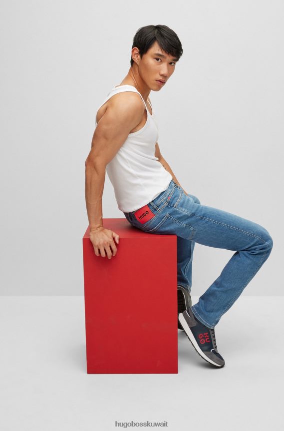 4TFNJN2397 أزرق فاتح Hugo Boss بنطال جينز ضيق باللون الأزرق من قماش الدنيم فائق التمدد هوغو باللون الأزرق الفاتح