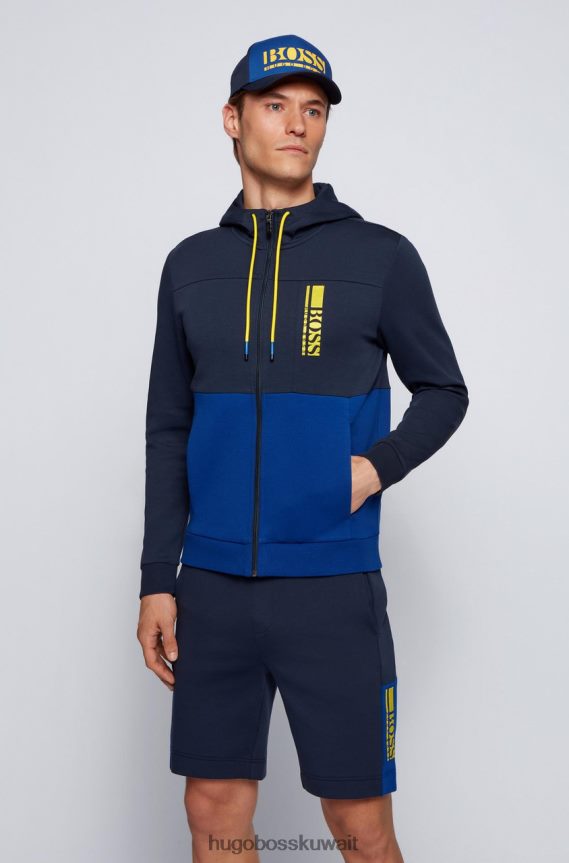 4TFNJN239 البحرية / الرمادي / البرتقالي Hugo Boss الرمز البريدي من خلال هوديي ساغي 50447024 البحرية