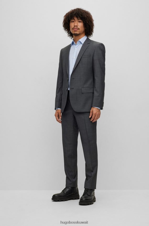 4TFNJN2412 أزرق فاتح Hugo Boss قميص Hugo ذو قصة ضيقة من القطن المطاطي ذو اللون الأزرق الفاتح