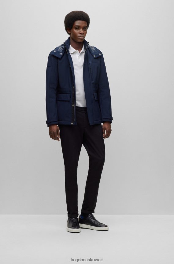 4TFNJN2413 أبيض Hugo Boss قميص بولو بقصة ضيقة مع شعار مطاطي باللون الأبيض