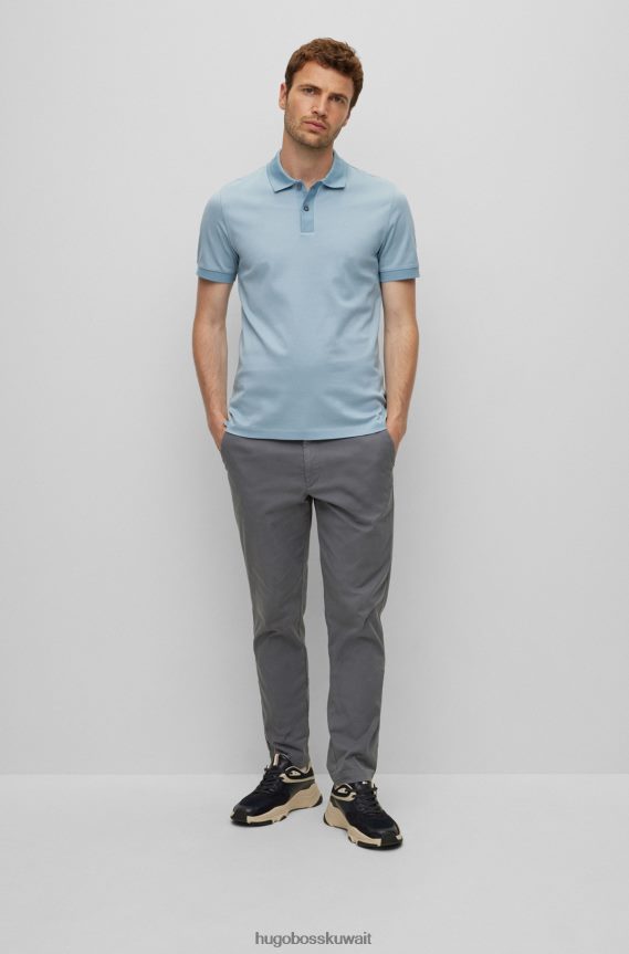 4TFNJN2430 الرمادي الداكن Hugo Boss بنطال تشينو Hugo بقصة ضيقة مصنوع من قطن الجبردين المطاطي باللون الرمادي الداكن