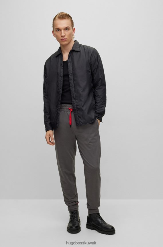 4TFNJN2473 الرمادي الداكن Hugo Boss بدلة رياضية من Hugo مصنوعة من قطن تيري باللون الرمادي الداكن مع شعار مكدس