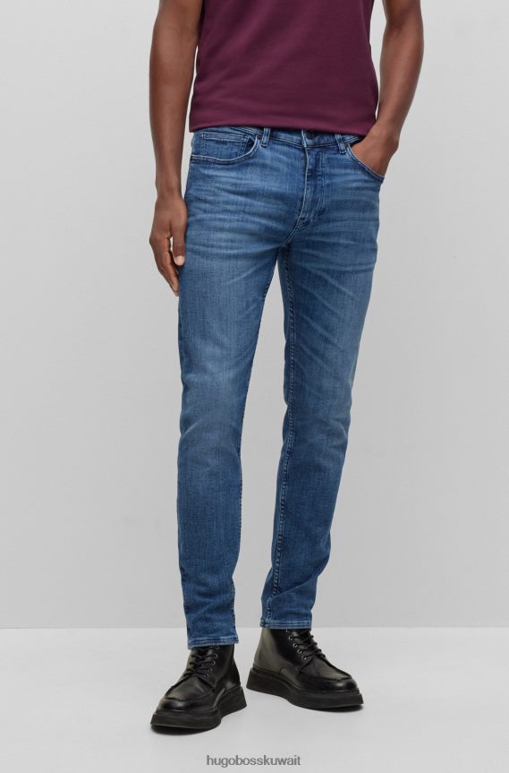 4TFNJN2475 أزرق Hugo Boss بنطال جينز ضيق باللون الأزرق من قماش الدنيم الأزرق عالي الحركة