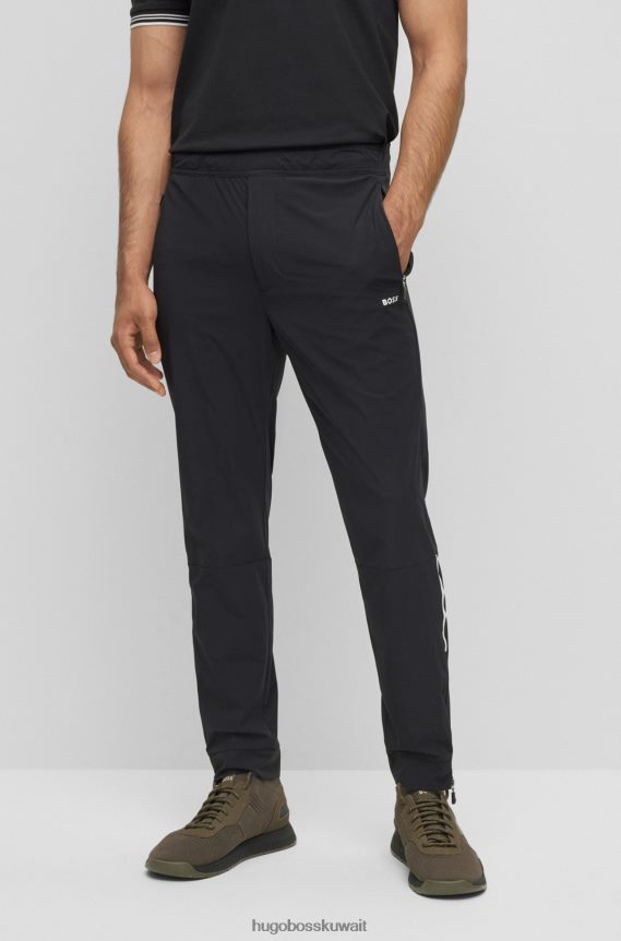 4TFNJN2505 أسود Hugo Boss بنطلون Hugo أسود مدبب مصنوع من قماش مطاطي مقاوم للماء