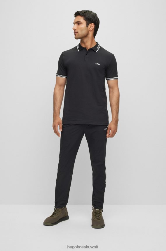 4TFNJN2505 أسود Hugo Boss بنطلون Hugo أسود مدبب مصنوع من قماش مطاطي مقاوم للماء