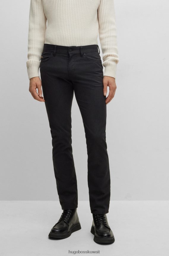 4TFNJN2551 أسود Hugo Boss جينز هوغو بقصة ضيقة من قماش الدنيم المطاطي باللون الأسود