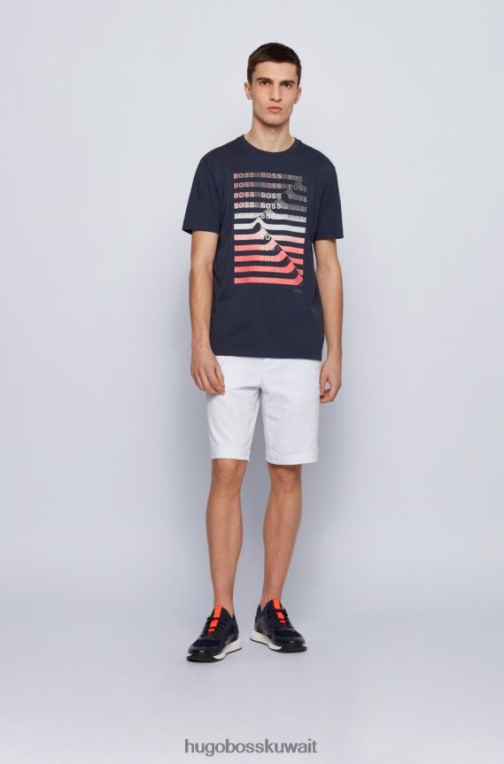 4TFNJN262 أزرق/كحلي/أحمر Hugo Boss تي شيرت تيونيك 50452846 أزرق