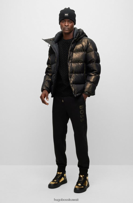 4TFNJN2634 أسود Hugo Boss بدلة رياضية من قطن تيري باللون الأسود من Hugo مع شعار مملوء بالأحرف