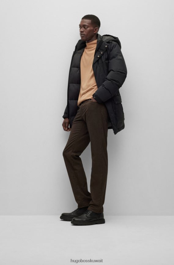 4TFNJN2641 بني غامق Hugo Boss هوغو بنطال جينز بني داكن بقصة عادية من قماش الدنيم المطاطي