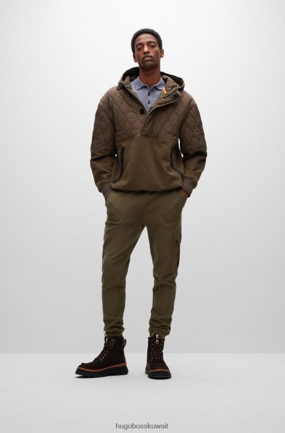 4TFNJN2649 أزرق غامق Hugo Boss قميص بولو من قطن بيكيه مع شعار السيليكون باللون الأزرق الداكن