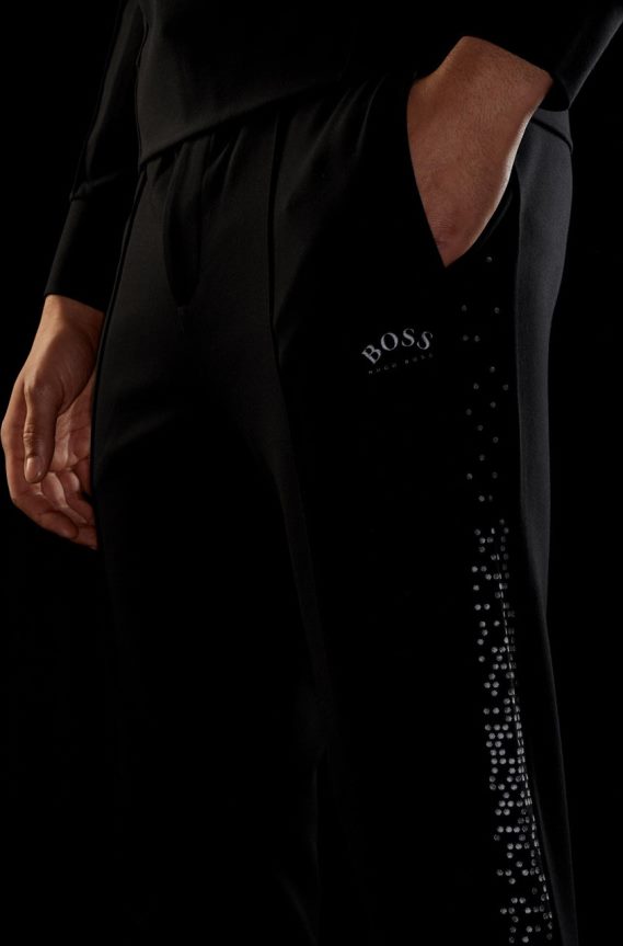 4TFNJN266 أسود Hugo Boss بنطال رياضي هالبوا AJ 50447387 أسود