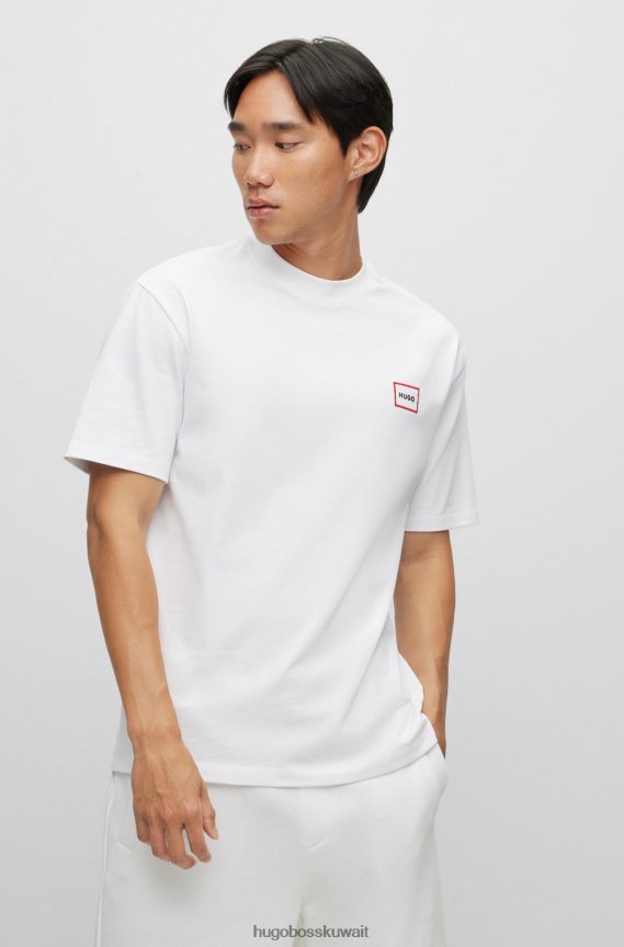 4TFNJN2671 أبيض Hugo Boss تي شيرت هوغو أبيض مريح من القطن العضوي مع شعار مؤطر