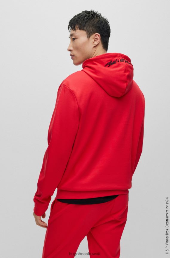 4TFNJN2684 أحمر Hugo Boss سترة لوني تونز × قطن متشابك