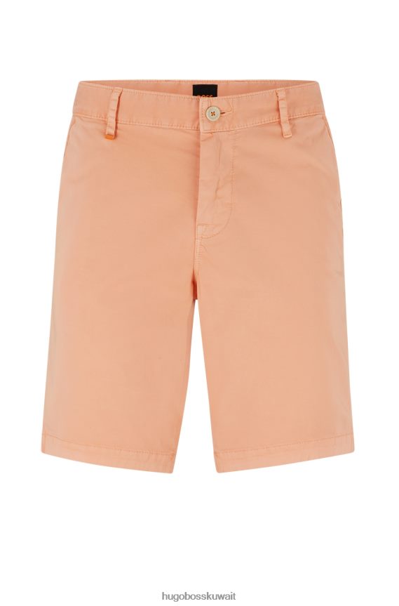 4TFNJN2716 برتقالي فاتح Hugo Boss شورت Hugo برتقالي فاتح بقصة ضيقة ومنتظم الارتفاع من القطن المطاطي