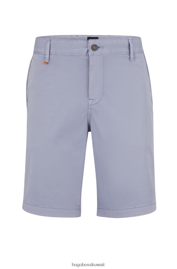 4TFNJN2717 ضوء ارجواني Hugo Boss شورت Hugo ذو قصة ضيقة ومنتظم الارتفاع من القطن المطاطي باللون الأرجواني الفاتح