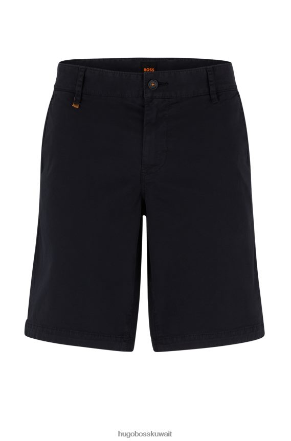 4TFNJN2718 أسود Hugo Boss شورت ضيق بقصة عادية من هوغو القطني المطاطي باللون الأسود