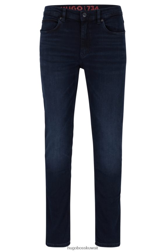 4TFNJN2721 أزرق غامق Hugo Boss جينز هوغو باللون الأزرق الداكن ذو قصة ضيقة للغاية من قماش الدنيم المطاطي باللون الأزرق والأسود