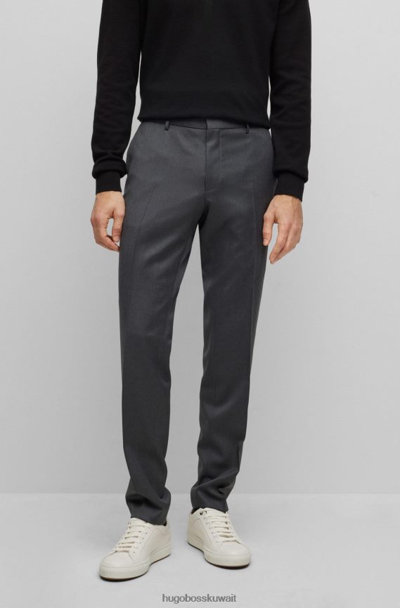 4TFNJN2733 الرمادي الداكن Hugo Boss بنطلون بقصّة ضيّقة للغاية من الصوف البكر سيرج هوغو باللون الرمادي الداكن