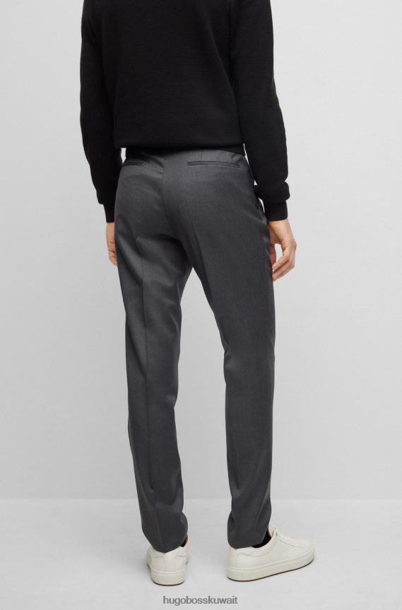 4TFNJN2733 الرمادي الداكن Hugo Boss بنطلون بقصّة ضيّقة للغاية من الصوف البكر سيرج هوغو باللون الرمادي الداكن