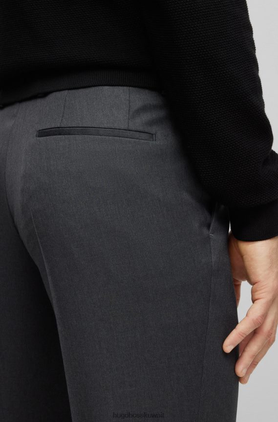 4TFNJN2733 الرمادي الداكن Hugo Boss بنطلون بقصّة ضيّقة للغاية من الصوف البكر سيرج هوغو باللون الرمادي الداكن