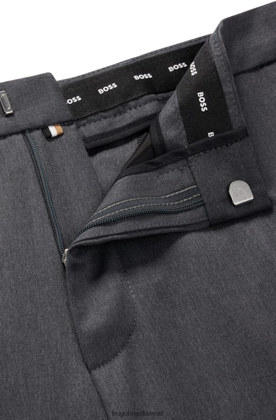 4TFNJN2733 الرمادي الداكن Hugo Boss بنطلون بقصّة ضيّقة للغاية من الصوف البكر سيرج هوغو باللون الرمادي الداكن