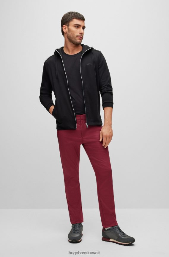 4TFNJN2757 وردي غامق Hugo Boss بنطلون هوغو ذو قصة ضيقة باللون الوردي الداكن مصنوع من مزيج القطن