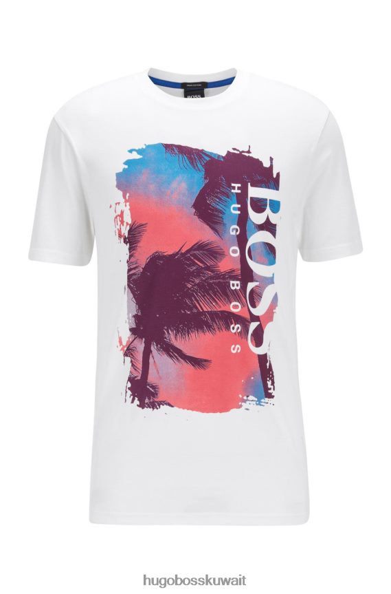 4TFNJN279 أسود/أبيض/طبيعي/وردي/نحاسي Hugo Boss تي شيرت تسوميري 50453656 أسود