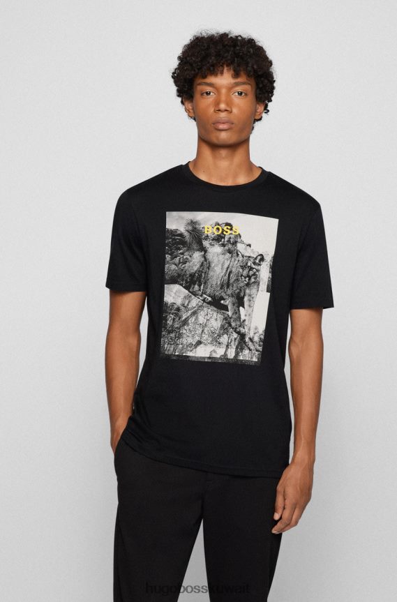 4TFNJN27 أسود/زيتوني Hugo Boss تي شيرت توب لاين 50465266 أسود