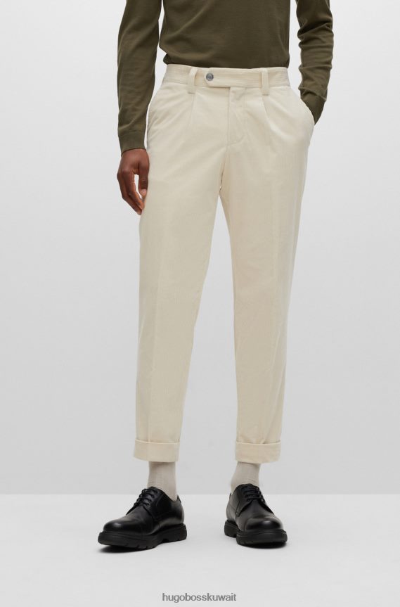 4TFNJN2801 أبيض Hugo Boss بنطال Hugo ذو قصة ضيقة مصنوع من القطن الأبيض