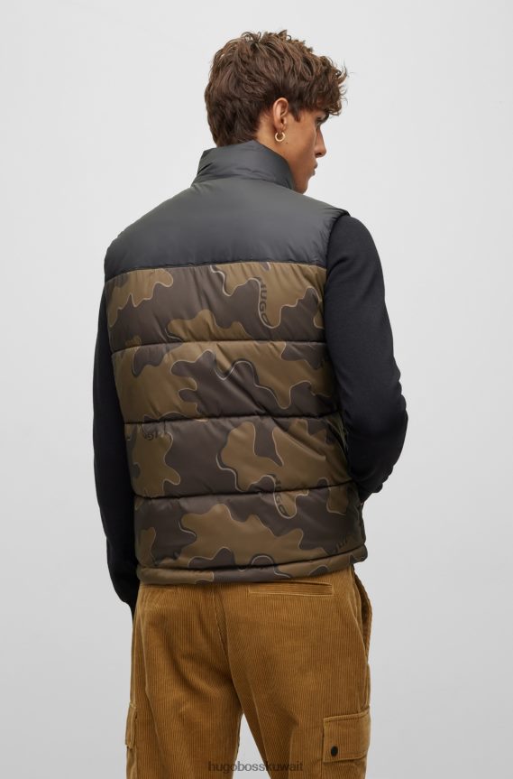 4TFNJN2819 منقوشة Hugo Boss جيليه هوغو منقوش بقصة ضيقة مع طباعة مموهة وشعارات مدمجة