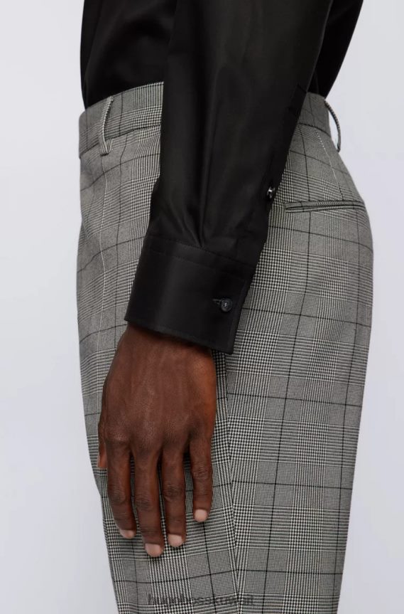 4TFNJN282 أسود/أبيض/كحلي/أزرق فاتح Hugo Boss قميص جينو رقم 50327693 أسود