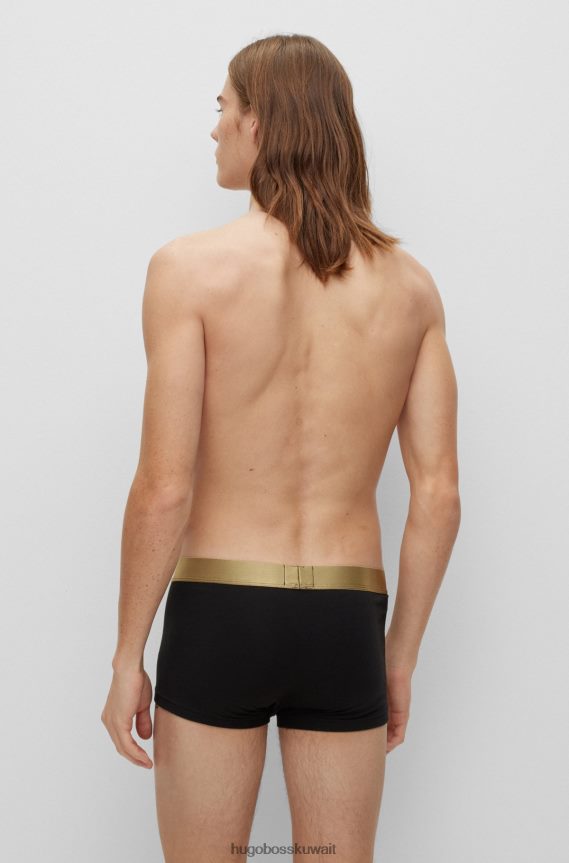 4TFNJN2838 أسود Hugo Boss Hugo أسود - حزمة من قطعتين من السراويل القطنية المطاطية مع أحزمة خصر تحمل الشعار