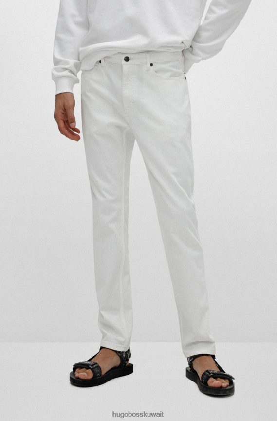 4TFNJN2856 أبيض Hugo Boss جينز هوغو الأبيض النحيف من قماش الدنيم المريح والمطاط