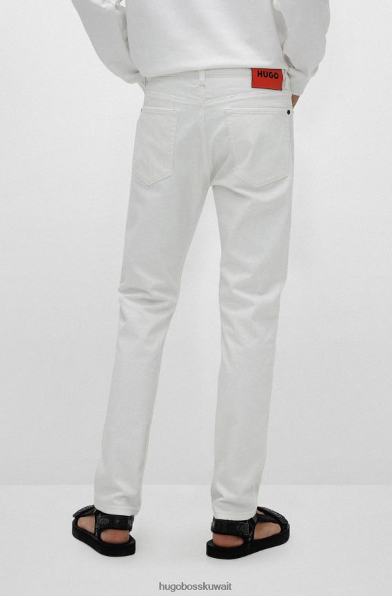 4TFNJN2856 أبيض Hugo Boss جينز هوغو الأبيض النحيف من قماش الدنيم المريح والمطاط
