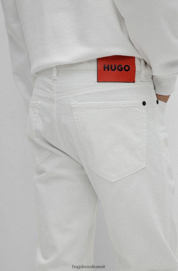 4TFNJN2856 أبيض Hugo Boss جينز هوغو الأبيض النحيف من قماش الدنيم المريح والمطاط