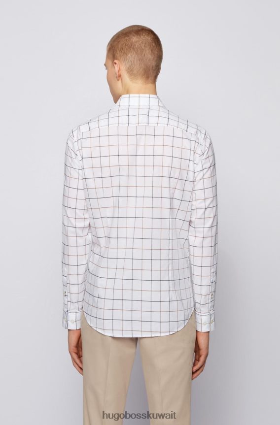 4TFNJN286 أصفر/أبيض/أحمر Hugo Boss قميص كاجوال روني 50450744 أصفر